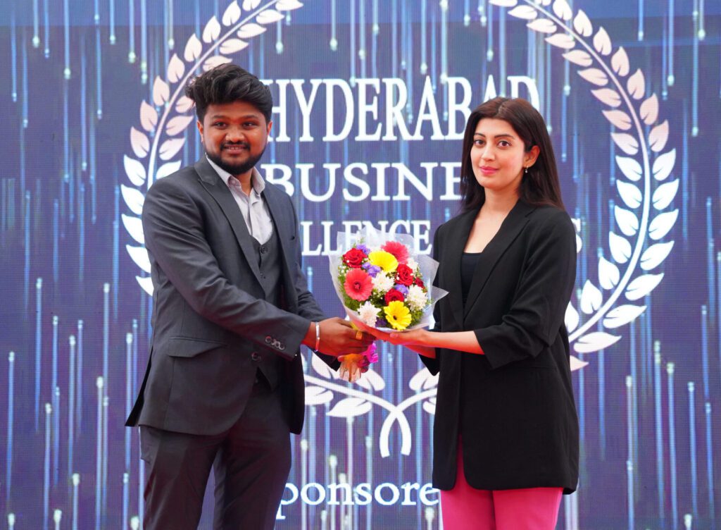 Pranitha Subhash at Hyderabad Business Excellence Award
