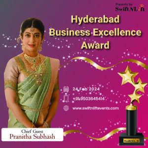Pranitha Subhash Hyderabad Business Excellence Award by Swiftnlift